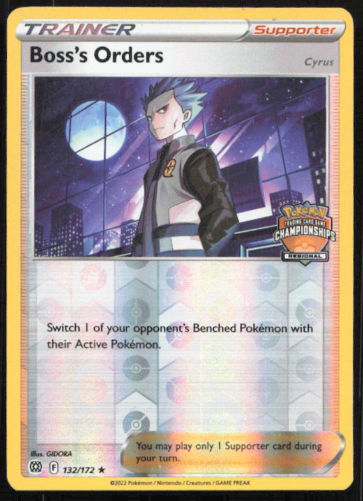 Boss's Orders - 132/172 - - Regional Championships Stamped - Pokemon TCG Card