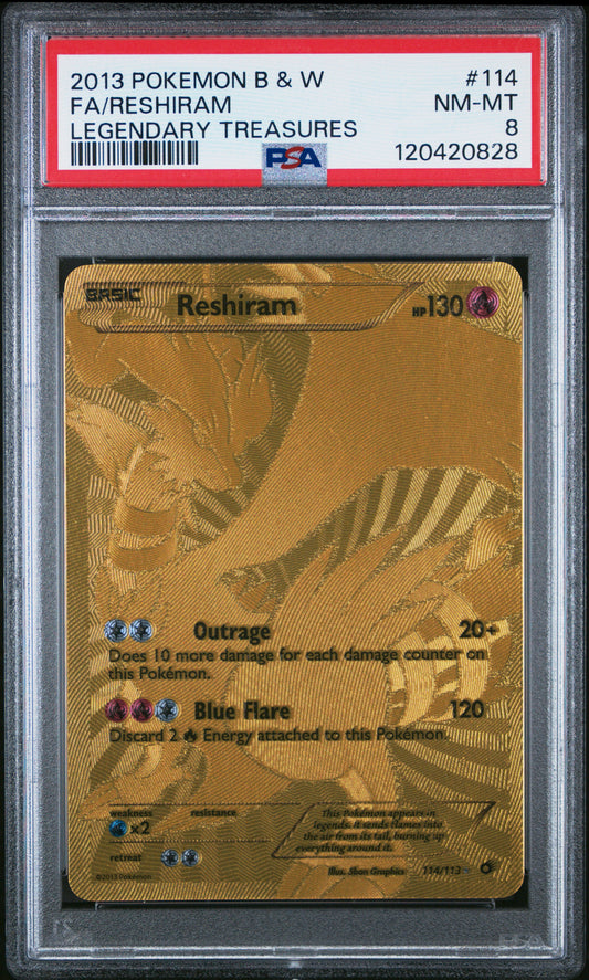 Reshiram - 114/113 - PSA 8 - Legendary Treasures - Pokemon TCG Card