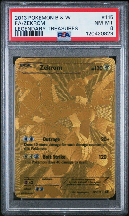 Zekrom - 115/113 - PSA 8 - Legendary Treasures - Pokemon TCG Card