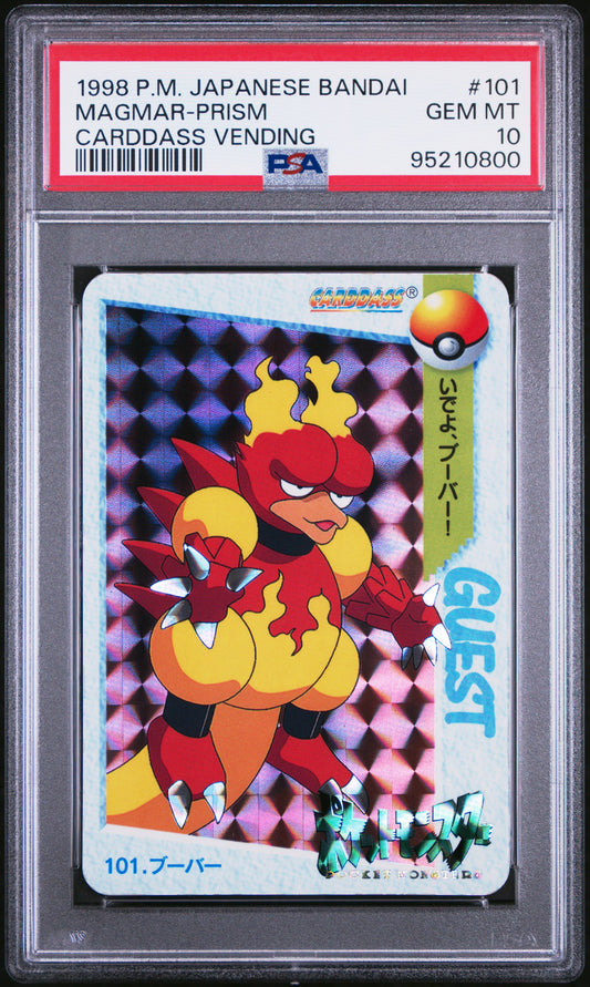 Magmar - Prism - 101 - PSA 10 - 1998 Bandai Carddass Vending - Pokemon TCG Card