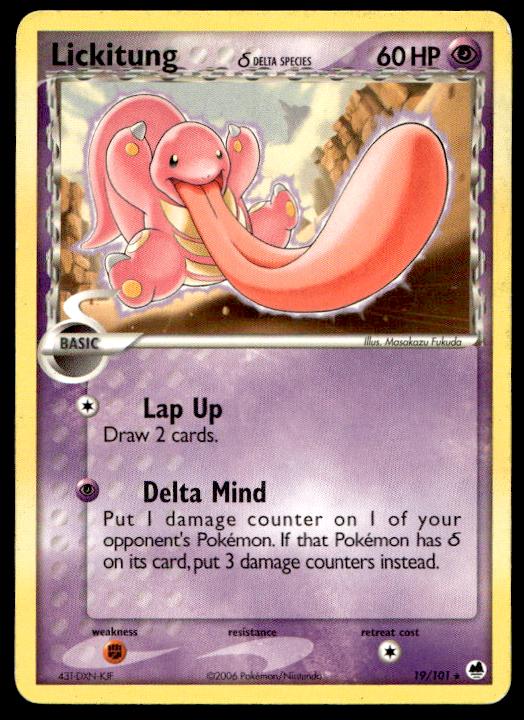 Lickitung - 19/101 - Rare - Dragon Frontiers - Pokemon TCG Card