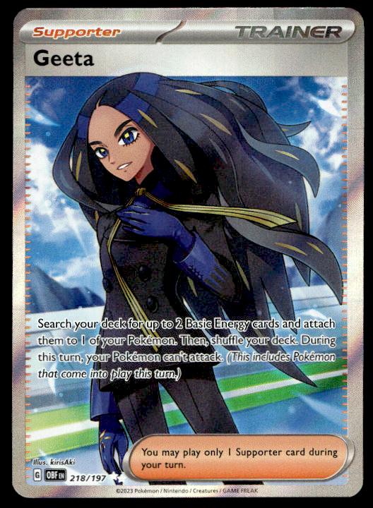 Geeta - 218/197 - Ultra Rare - Obsidian Flames - Pokemon TCG Card