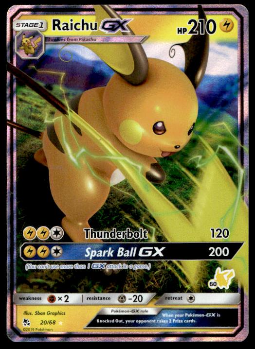 Raichu GX Stamped - 20/68 - Promo - Hidden Fates - Pokemon TCG Card