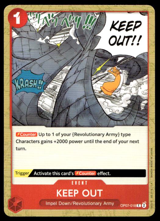 Keep Out - OP07-018 - Common - 500 Years In The Future - One Piece TCG Card