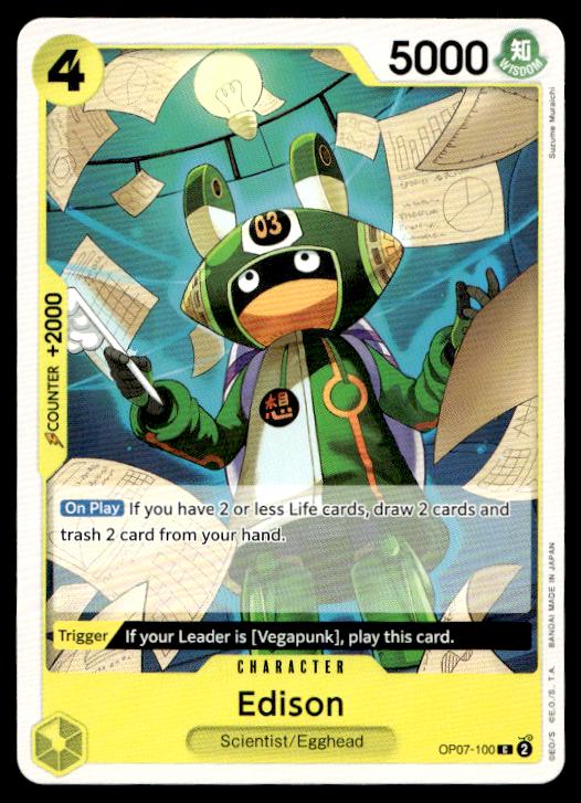 Edison - OP07-100 - Common - 500 Years In The Future - One Piece TCG Card