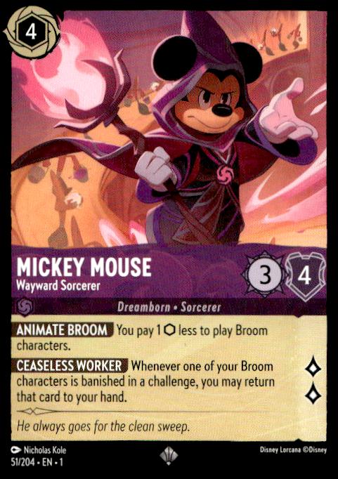 Mickey Mouse - Wayward Sorcerer - 51/204 - The First Chapter - Lorcana (2)